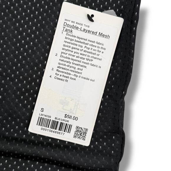 Lululemon Double Layered Mesh Tank Top  Men's Size Small Reversible Black Vapor - Picture 11 of 11